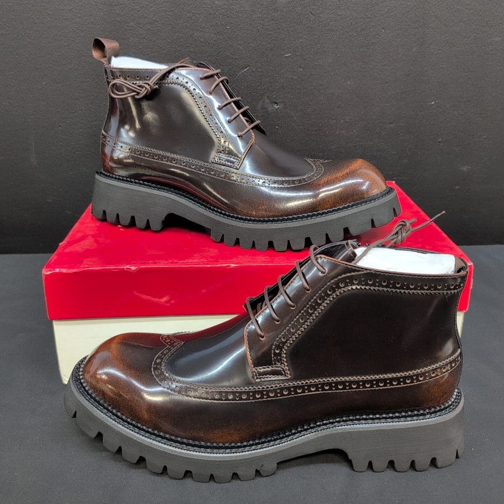Tokiyos Wingtip Chukka Men’s Leather Ankle Boots EU 45 Brown